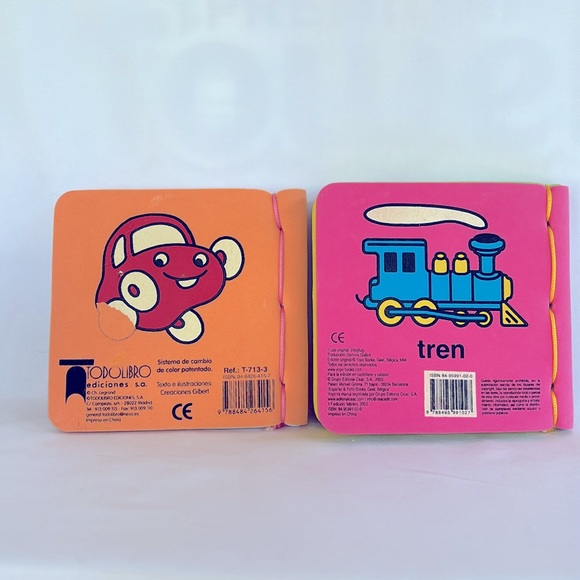 VINTAGE 2002 Waterproof Colorful Bath Books Set Of 5 for Kids SPANISH LANGUAGE - Picture 6 of 10